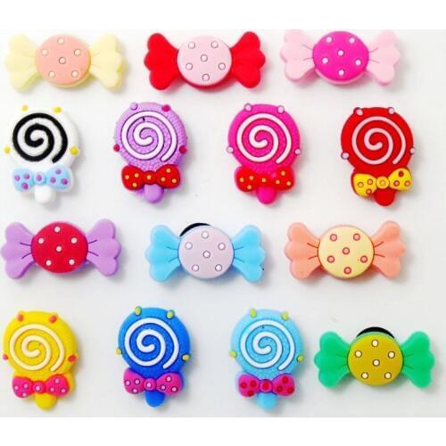 10PCS Colorful Lollipop Flatback Soft DIY Craft For Hair Accessory/Brooch/Keychain/Bookmark/Glasses Frame Party Girls Gift