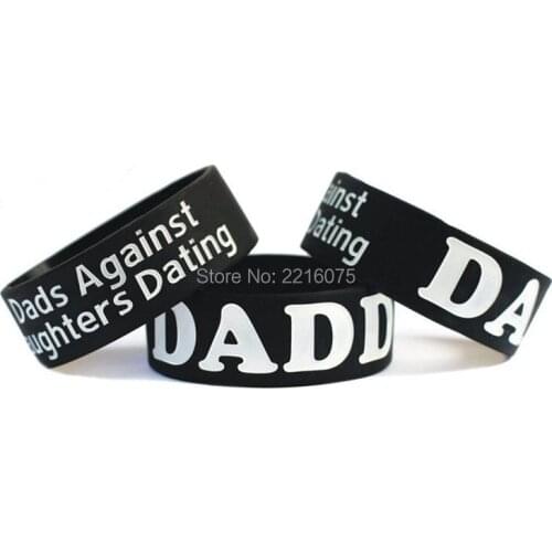 300pcs One Inch DADD Dads Against Daughters Dating wristband silicone bracelets free shipping by DHL express