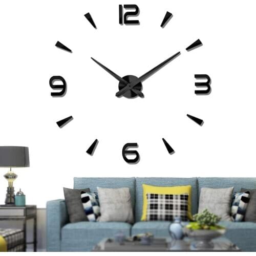3D DIY Big Wall Clock Modern Design Larger Wall Clock Living Room Watches Wall Clocks Home Decor Saat Zegary Orologio Da Parete