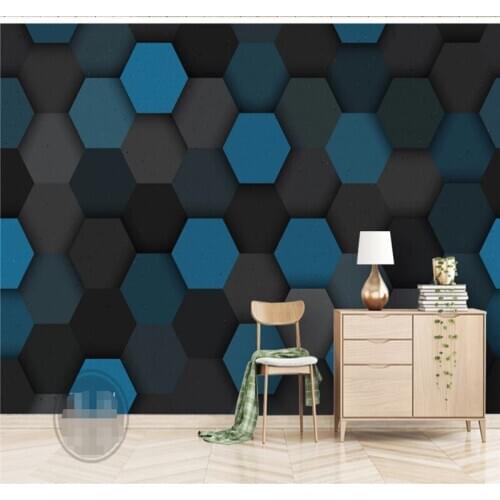 Xuesu 3d stereo polygon mosaic tile TV living room bedroom bedside custom wallpaper mural 3D/5D/8D photo wall
