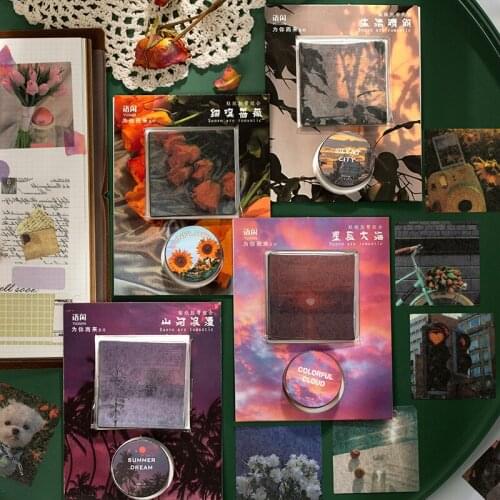 40pcs/bag Vintage INS scenery flower Bullet Journal Decorative Washi Stickers Scrapbooking Stick Label Diary Album Stickers