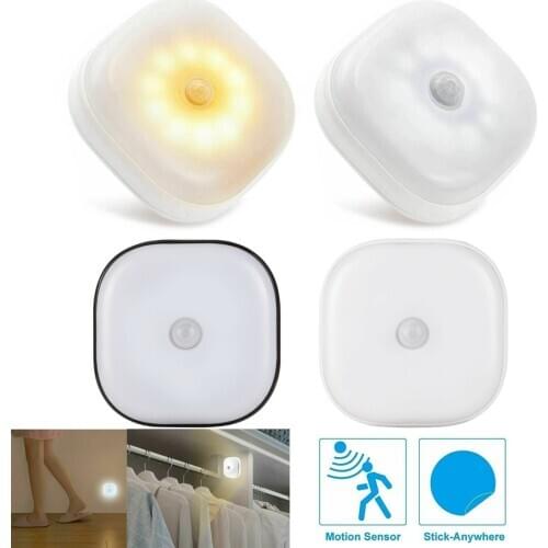 5pcs Wireless Motion Sensor LED Night Light 10LEDs PIR Induction Lamp Battery Powered Magnetic for Bedroom WC Wardrobe Closet