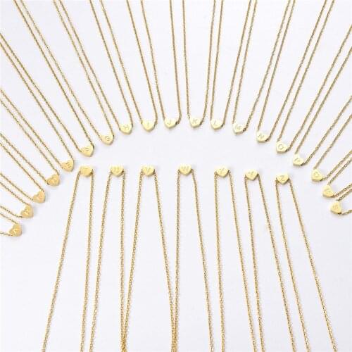 78MM 26 Letter Initial Necklace Men Women Cartoon Temperament Charm Golden Love A-Z Letter Necklace Boho Party Jewelry Cheap