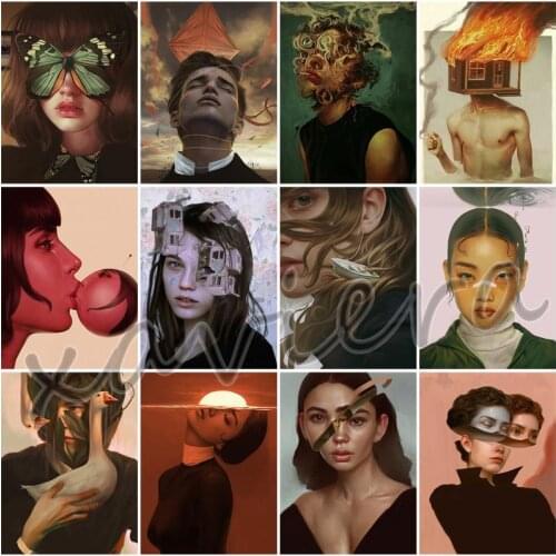 Xaviera 5D Diy Diamond Painting Horror abstract figure portrait Full Drill Embroidery model round Rhinestone Mosaic Cross Stitch