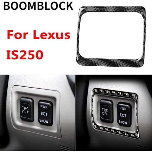 Car TRC Switch Button Frame Panel Cover Decoration Carbon Fiber Stickers Interior Accessories For LEXUS IS250 300 350C 2006-2012