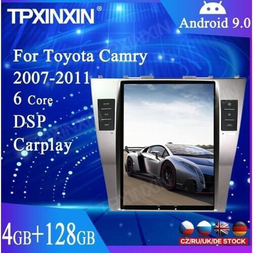 Tesla Style Android 9.0 PX6 4GB Car GPS Navigation For TOYOTA CAMRY 2007-2011 Stereo Head unit Multimedia Player Auto Radio DSP