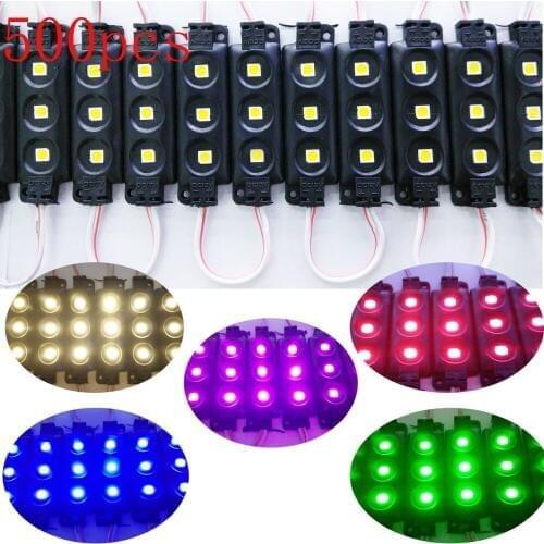 FREE DHL 500pcs Black PCB DC12V 0.75W white/warm/red/blue/green/pink/yellow 5050 injection LED Module,advertising windows light