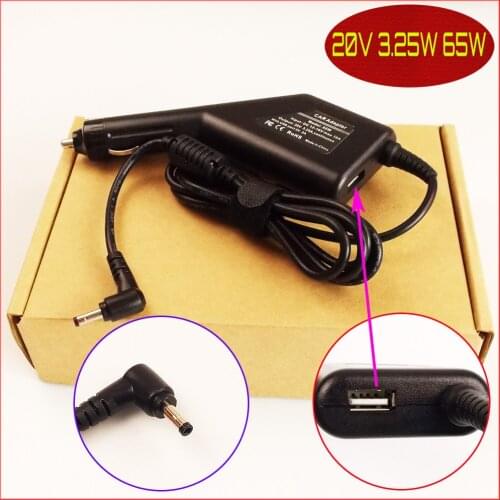 Laptop DC Power Car Adapter Charger 20V 3.25A+USB For Lenovo Ideapad 310-15IKB 80TV 110-15ACL 80TJ 510-15IKB 80VC 110-15IBR 80T7