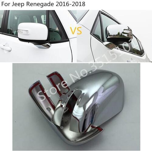 For Jeep Renegade 2016 2017 2018 2019 2020 ABS Chrome Decoration Stick Rear View Rearview Side Glass Mirror Cover Trim Frame