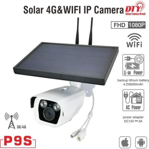 DTY 1080p outdoor wireless 6W solar power secur ip camera WIFI