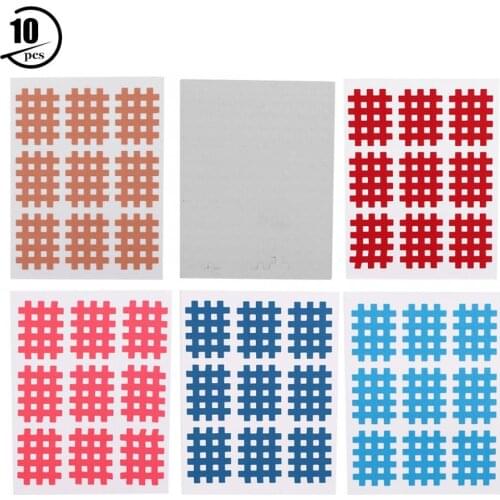 10 pcs/bag Sport Muscle Tape Elastic Breathable Spiral Cross Kinesiology Tape Physical Therapy Cross Tapes 74x98mm