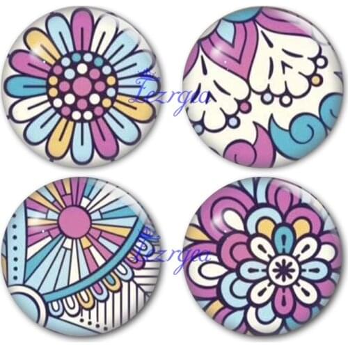 Purple pattern glass cabochons, Round photo Purple pattern glass cabochon demo flat back Making findings