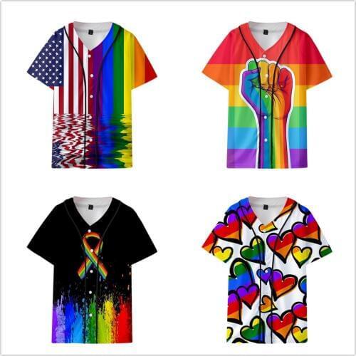 Pride LGBT Gay Love Lesbian Rainbow Top quality casual t shirt men women summer baseball t-shirt fashion harajuku tshirt clothes