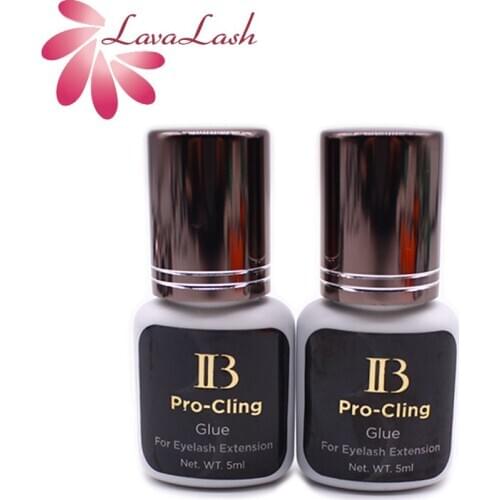 2 Bottles IB Pro-Cling Glue For Eyelash Extension 3s Dry Lash Eyelash Glue Korea Original Dark Gray Cap False 5ml Makeup Shop