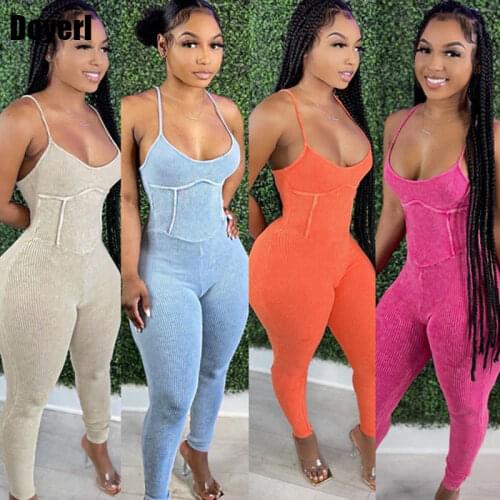 Active Wear Women Jumpsuits Outfits Party Summer Sport Ribbed Sexy Bodycon Rompers Womens Jumpsuit Workout Overalls for Women