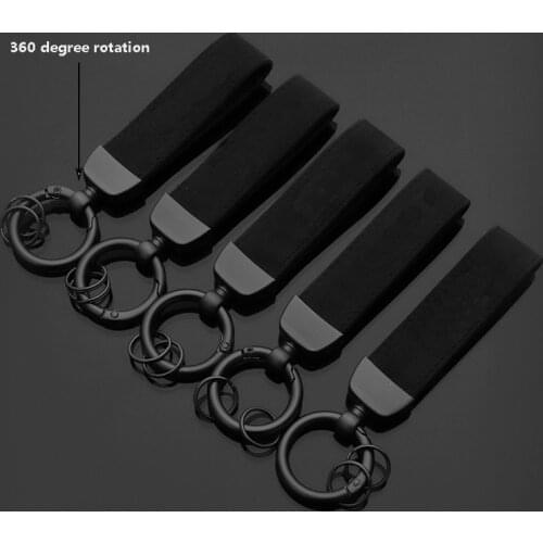 Leather Car Keyring Auto Accessories for Toyota VW Honda Bmw Car Key Rings Key Chain Horseshoe Buckle Keychain