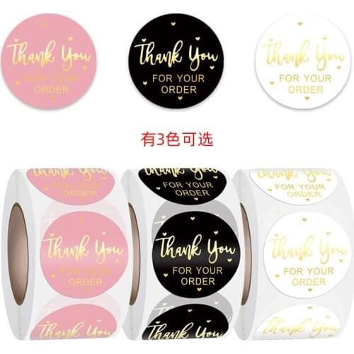 500pcs Round Hot Stamping Sticker Thank You for Baking Gift Gift Decoration Sticker Label Envelope Card Stationery Sticker