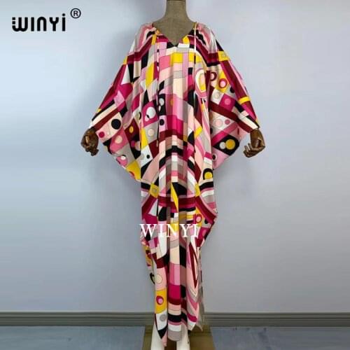 Kuwait Fashion Blogger recommend popular printed silk kaftan maxi dresses loose summer beach bohemian long dress for lady caftan