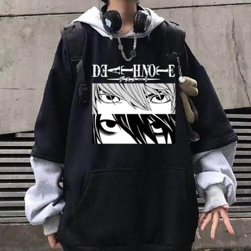 2021 Hot Lawliet Hoodie Loose Pullovers Anime Death Note Tops Long Sleeves Sweatshirts for Men Autumn Man Clothes Homme