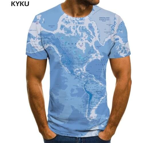 3d Tshirt World Map T shirt Men Blue Shirt Print Retro Anime Clothes Novel Tshirt Printed Mens Clothing Hip hop Casual Tops