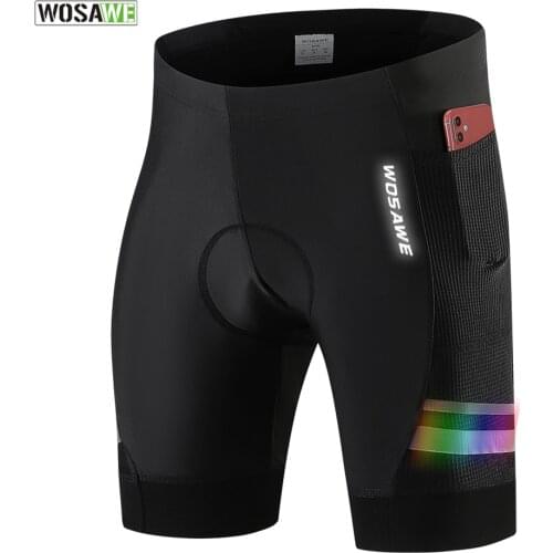WOSAWE Mens Cycling Shorts MTB Road Bike Bermuda Shorts Bicycle Riding Tights 3D Gel Padded Quick-Dry Half Pants