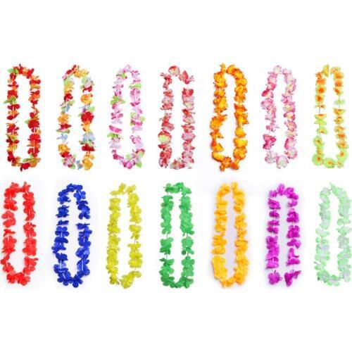500 pcs New Arrive Party Supplies Silk Hawaiian Flower Lei Garland Hawaii Wreath Cheerleading Products Hawaii Necklace