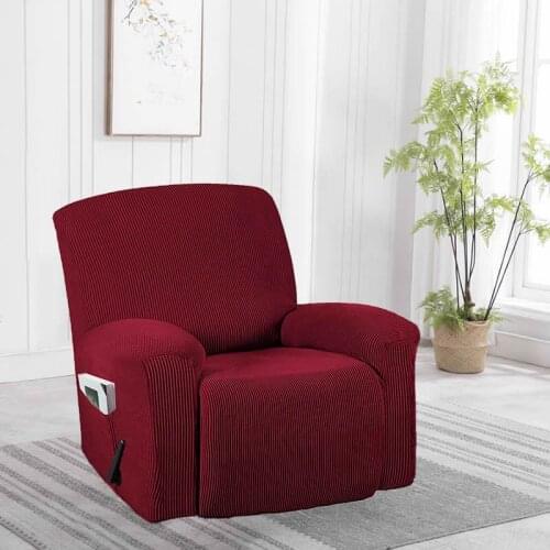Solid Color Recliner Cover Stretch Sofa Cover Polar Fleece Recliner Chair Cover Lounger Couch Protector Lazy Boy Chair Cover
