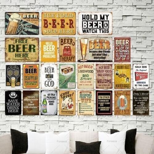Beer Tin Sign Plaque Metal Vintage Pub Funny Metal Sign Plate Wall Decor For Bar Pub Club Man Cave Decorative Iron Painting