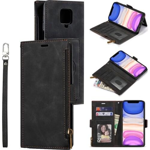 Redmi Note 9 Pro Max Shockproof Case for Xiaomi Redmi Note 9S 9 S Flip Zipper Wallet Leather Case Redmi Note 9Pro Phone Cover