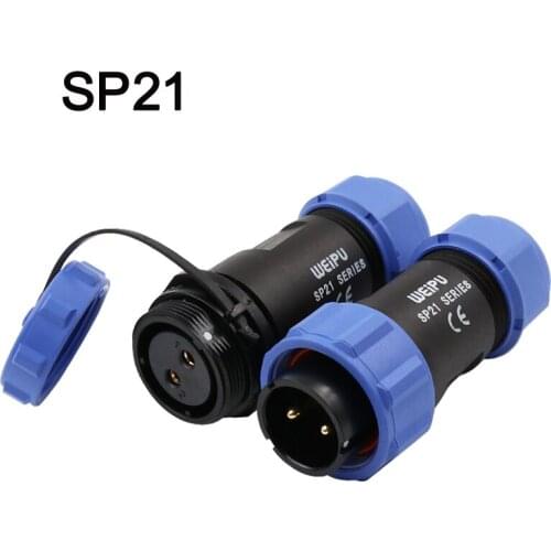SP21 Aviation Plug Docking Socket 2 3 4 5 7 9 12 Pin Aviation Cable Wire Connector IP68 Waterproof Mating Plugs Sockets