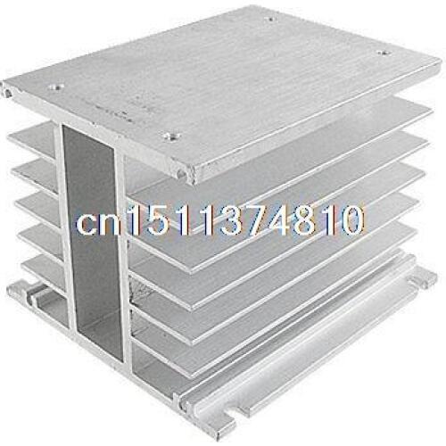 SSR 3 Phase Solid State Relay Heat Sink Silver Tone Aluminum Heatsink