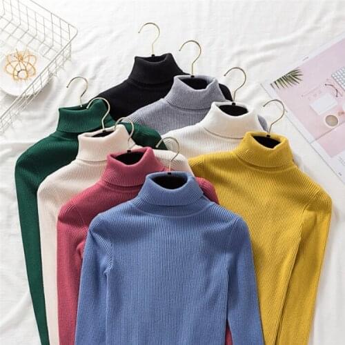 Turtleneck Sweater Women Jumper 2020 Autumn Winter Tops Womens Sweaters Pullover Knitted Sweater Pull Femme Hiver Truien Dames