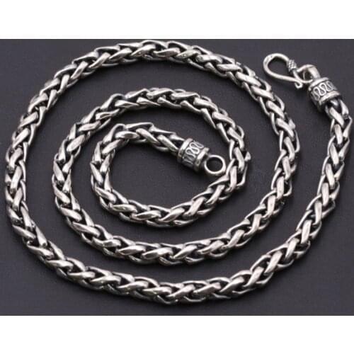 Heavy Solid 925 Sterling Thai Silver rope Chain Necklace men women 6mm A2777