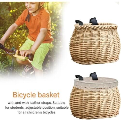 Bike Storage Basket Front Handlebar Handwoven Scooter Basket Children Backpack Bicycle Bags Perfect For Boys Girls Students