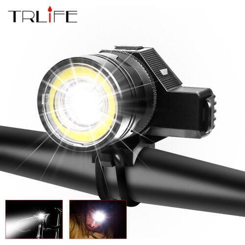 2 in 1 Bike Light USB Rechargeable Headlamp For Bicycle Headlight with Bike Computer Horn Bell Mountain Bike Cycling Lights