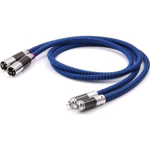High Quality 6N Silver Plated 2328 Interconnector cable 2RCA Male to 2XLR Male audio cable