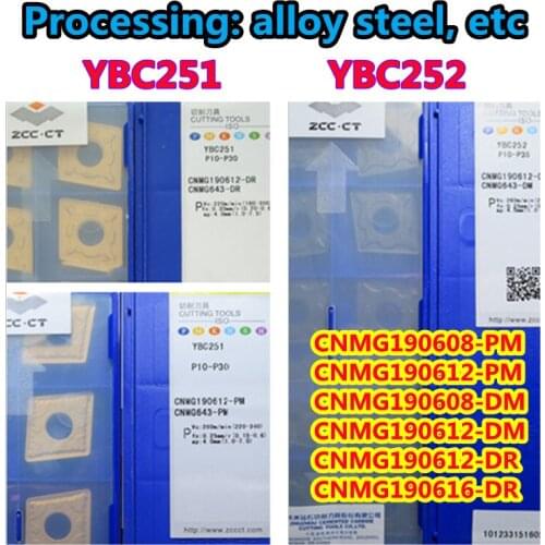 YBC251 YBC252 CNMG190608/12-PM/DM 190616-DR 10pcs 20pcs 50pcs 100% original Zcc.ct Carbide insert Processing: alloy steel, etc