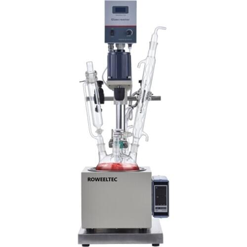 2L Stirring Motor-driven Single-deck glass Chemical Reactor reaction Vessel Brand new H