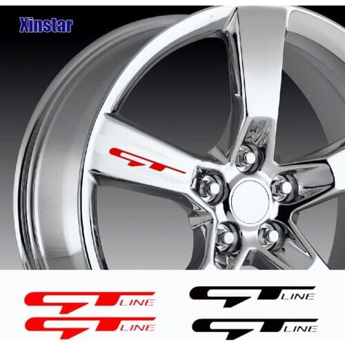 4pcs GT GTLINE car rim sticker For kia rio x-line sportage R Stinger Venga ceed soul rio sorento soul picanto morning stonic
