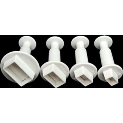 4Pcs Rectangle Plastic Cake Mold Chocolate Cookie Cutter Fondant Decoration Tool R7RC