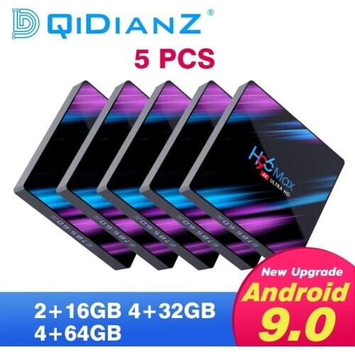 5pcs H96 MAX Android 9.0 smart tv android box 4GB RAM 64GB ROM RK3318 1080p 60fps 4K WiFi Set Top Box Media Player pk X96 max