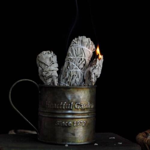 6/12/16 Pcs Genuine White Sage Pure Leaf Plant for Room Purification Smoke Purification for Healty Room Backflow Incense Leaf