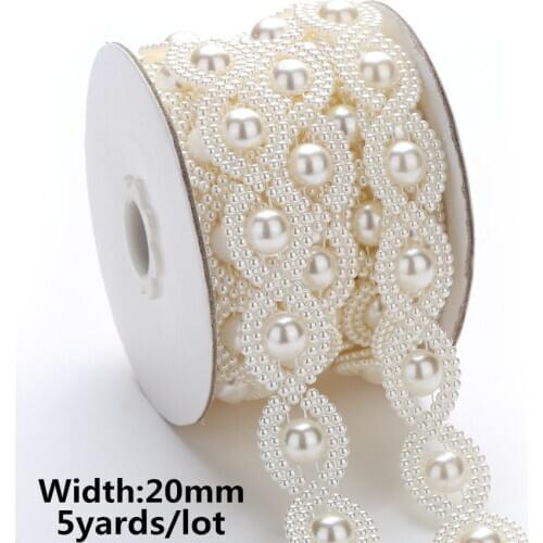 10yards/5yards ABS Imitation Pearl Beads Chain Banding Trim Sewing for DIY Wedding Party Craft Headband 25 designs choose