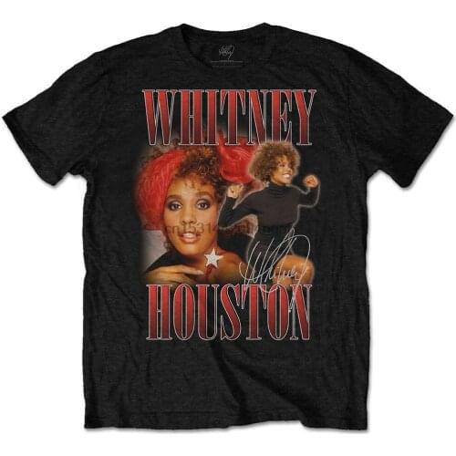 Black Whitney Houston 90s Homage Official Tee T Shirt Mens Unisex