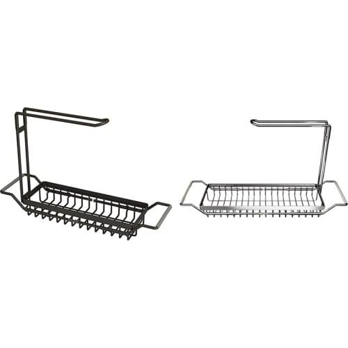 Kitchen Sink Caddy, Sponge Holder for Kitchen Sink, Dish Sponge Brush Organizer Rack, Expandable Rust Proof