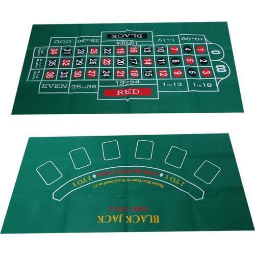 Double-sided Pattern Game Table Felt Non-woven Cloth Waterproof Table Mat Blackjack Roulette Tablecloth