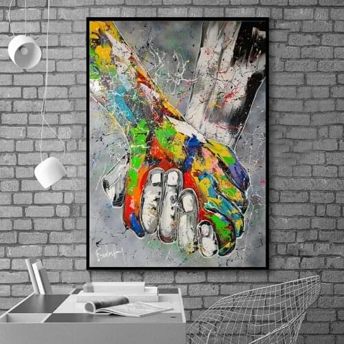 Graffiti Art Lover Hand In Hand Canvas Painting on The Wall Art Posters Prints Wall Pictures for Living Room Home Cuadros Decor