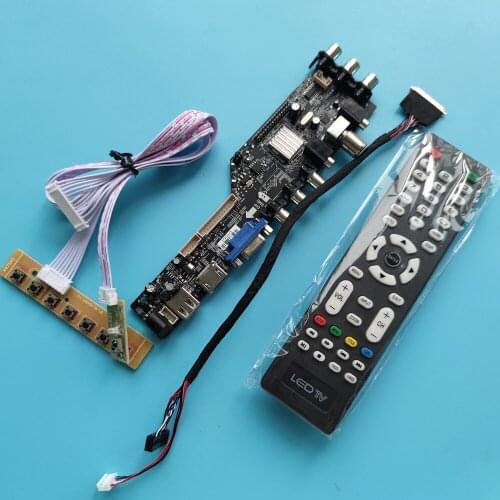 Kit For B173RW01 1600X900 digital panel monitor remote board driver LED USB HDMI-compatible VGA AV TV DVB-T DVB-T2 controller