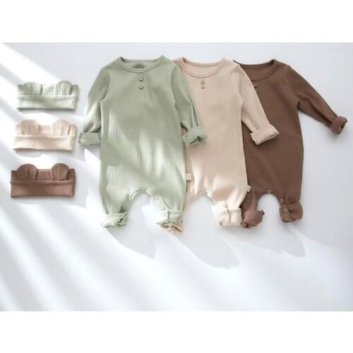 Baby Boy Clothes Set Ins Cotton Romper Clothing Suit Long Sleeves Warm Jumpsuit Pullover 0-24M New Born Baby Outfits Wholesale