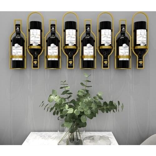 8 bottles Creative wine rack living room hanging family dining room iron wine rack storage rack simple wall mounted wine cabinet